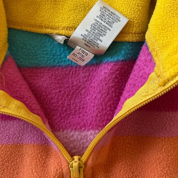 Arizona Kids Sz 5 Fleece Pullover Colorful Stripe Rainbow 1/4 Zip - Picture 5 of 6